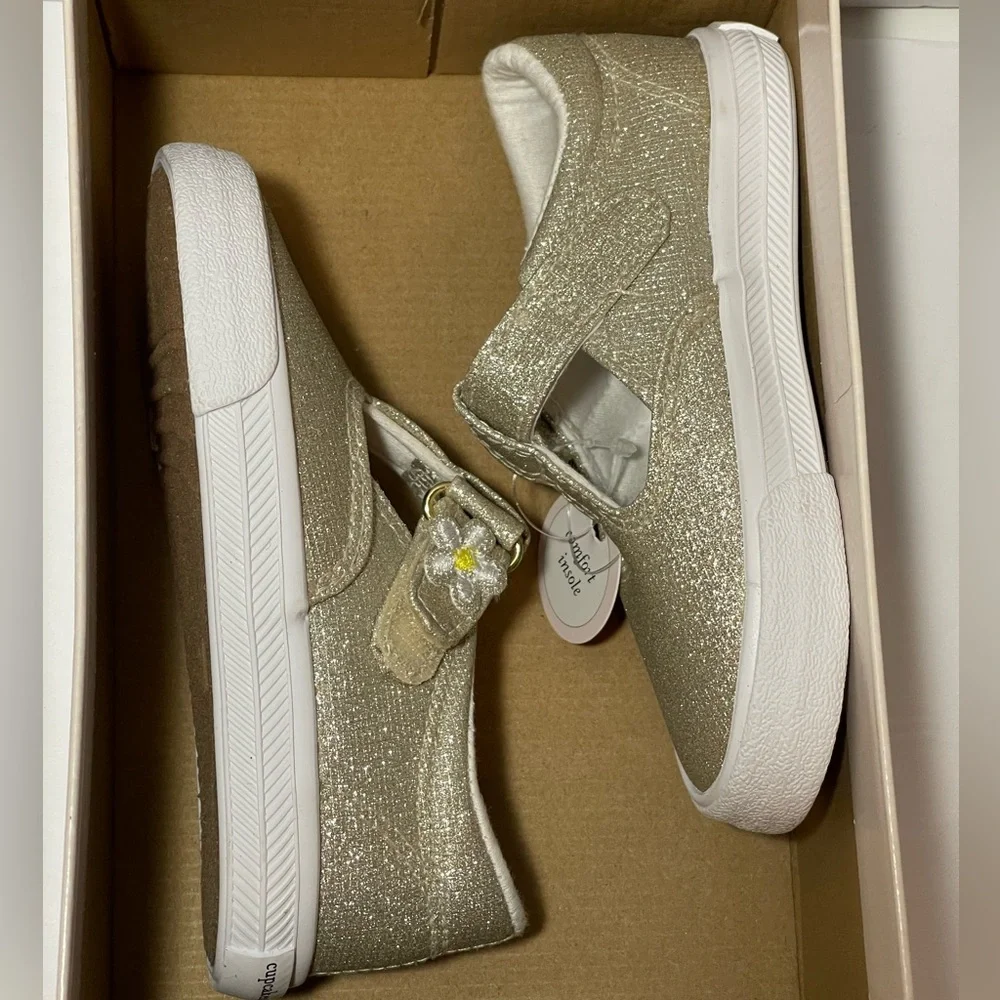 Sincerely Jules Toddler Gold Glitter Mary Jane Sneakers | Comfort Insole | NWT